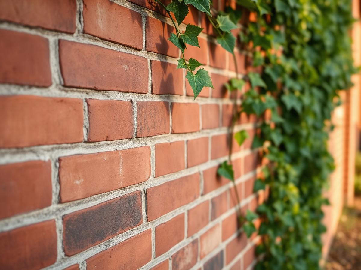 Brick garden wall