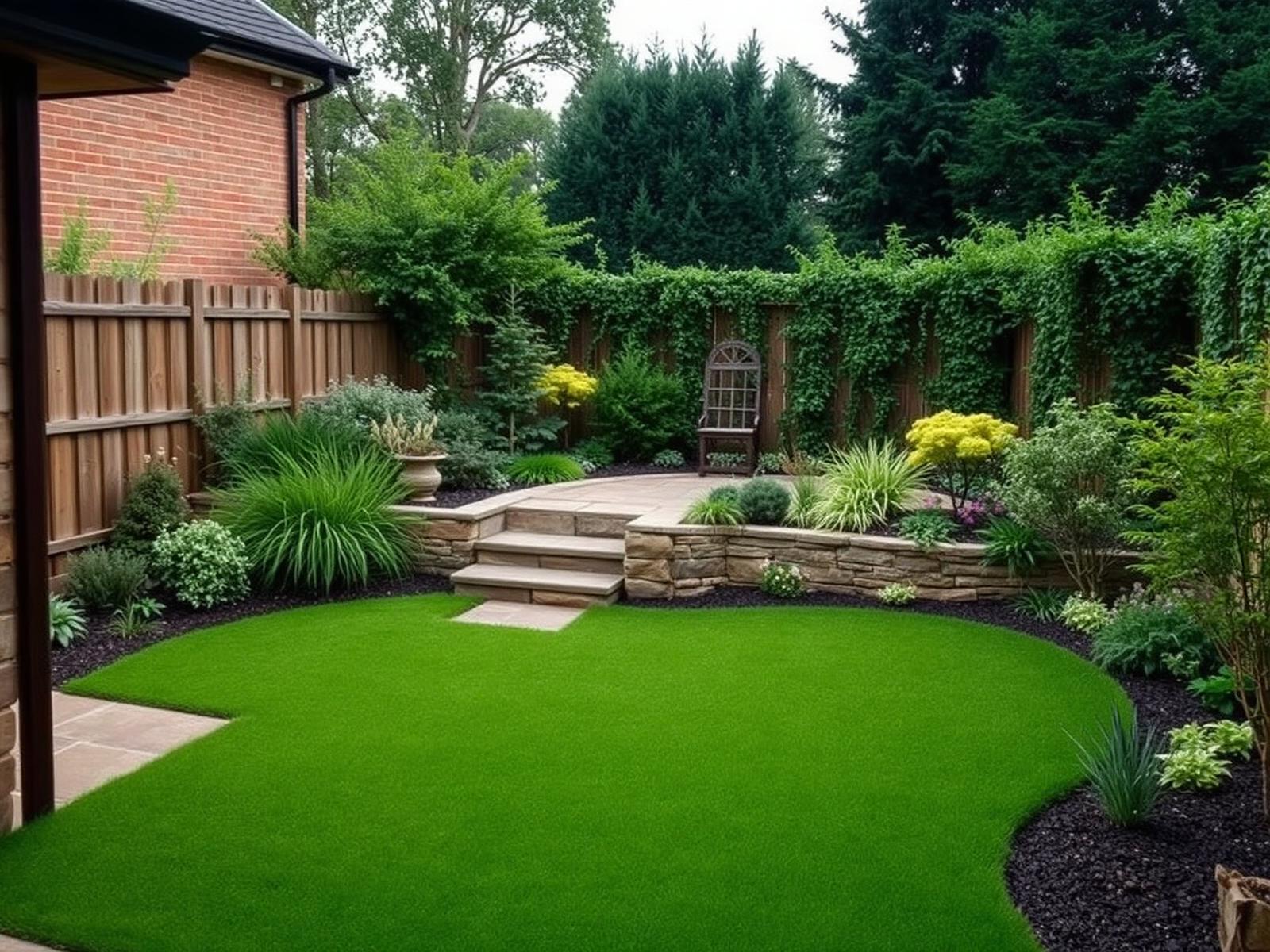 Full back garden landscaping