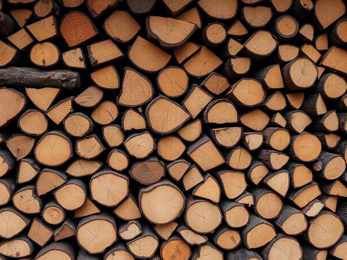Timber logs after planned tree felling